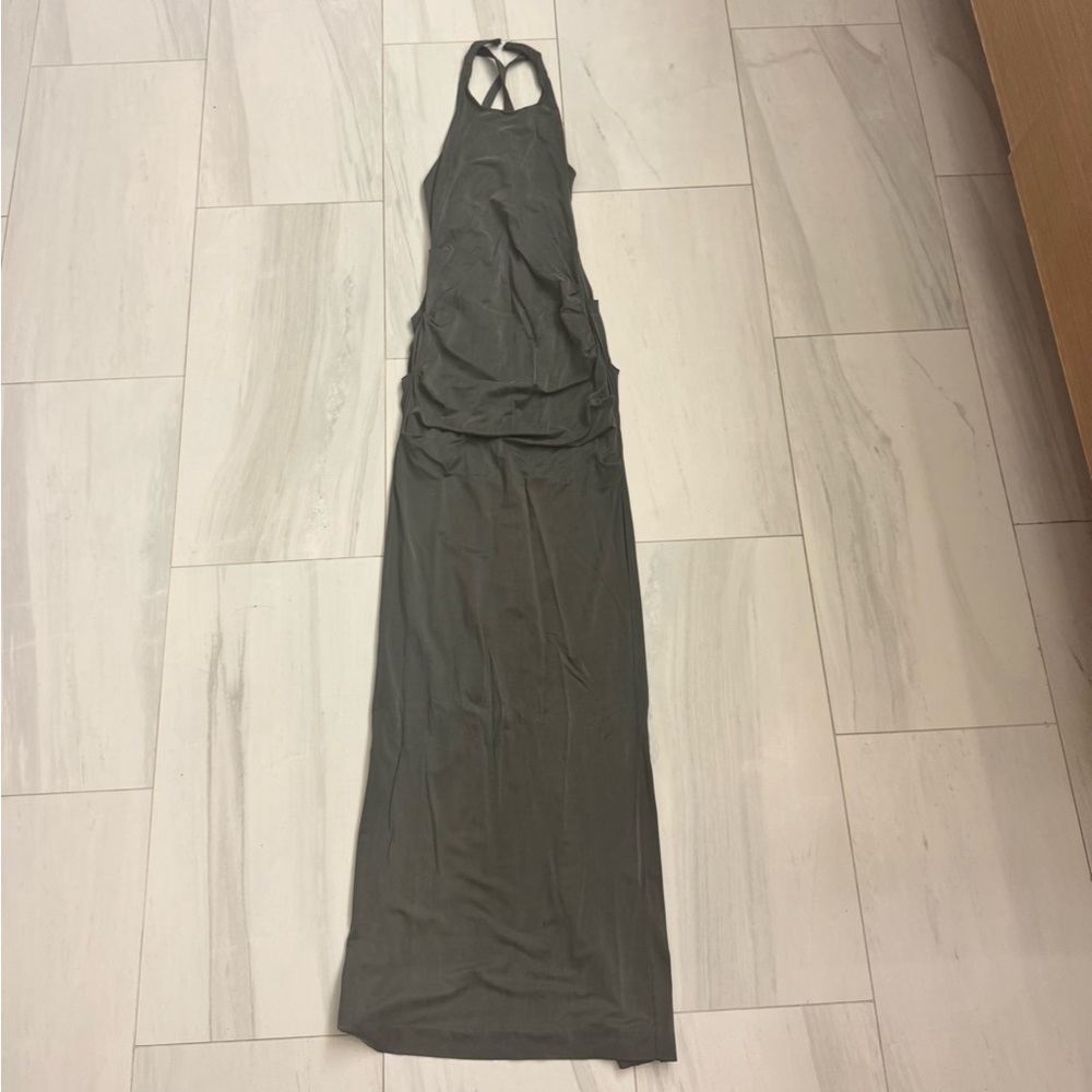 Nicole Miller. Stunning formal dress. Dark green. Suede-ish material. X back